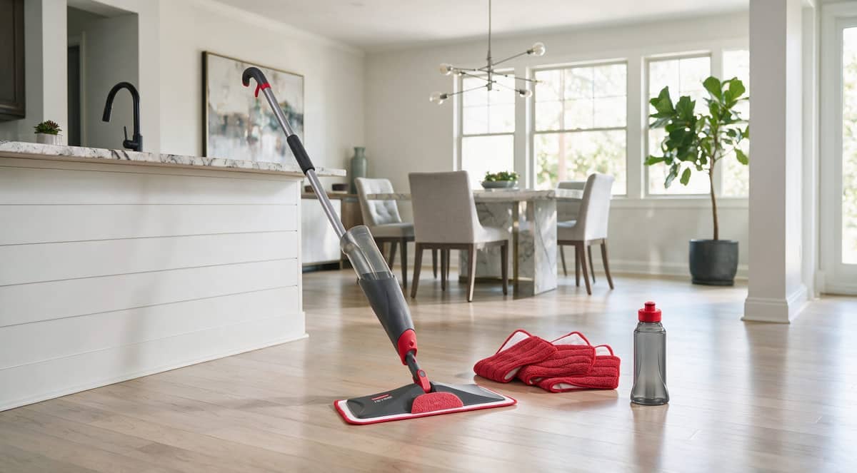Rubbermaid Reveal spray mop kit with microfiber pads