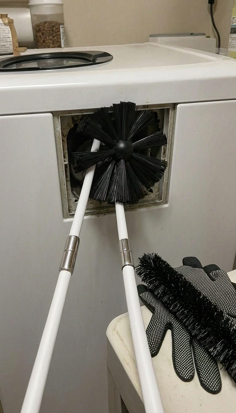 Holikme Dryer Vent Cleaner Kit vertical use scene