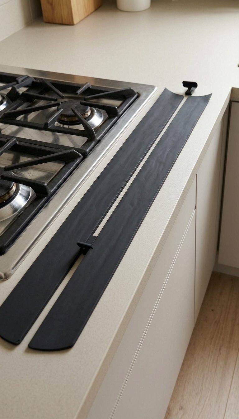 Linda's Essentials Silicone Stove Gap Covers vertical use scene