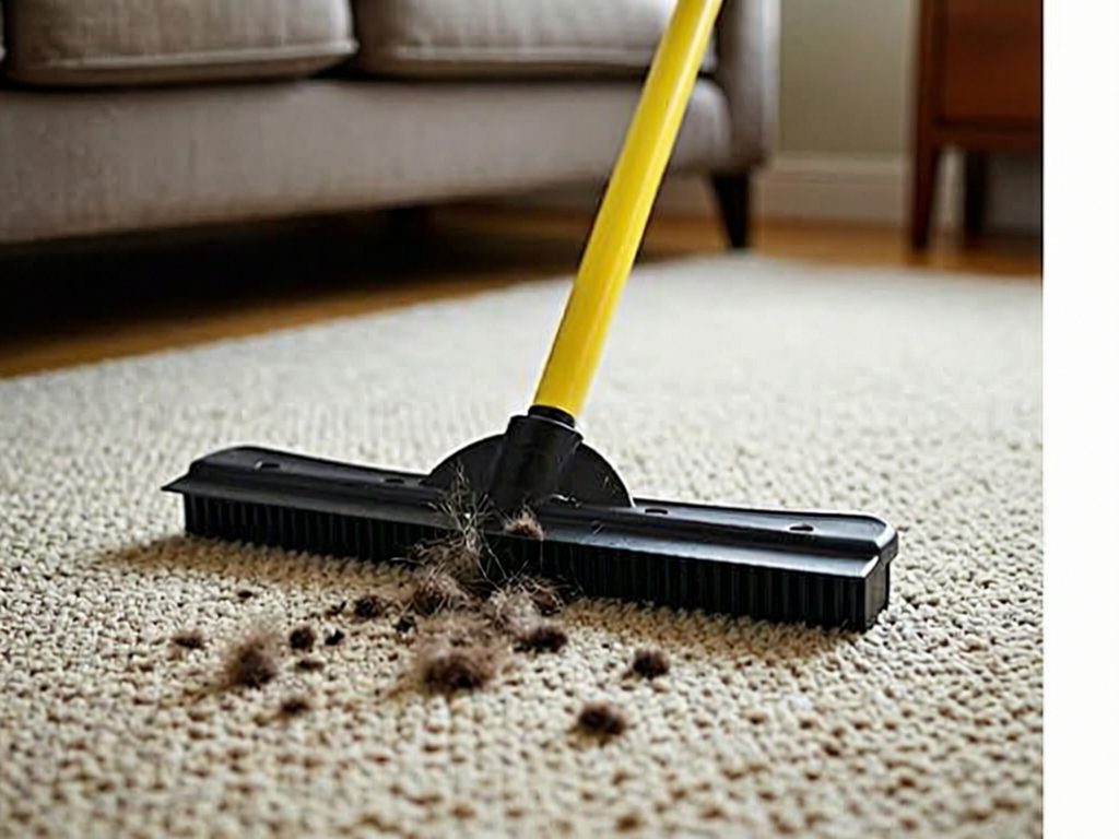 FURemover Original Pet Hair Rubber Broom practical use scene