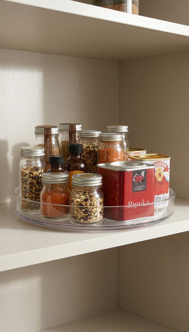 iDesign 9-Inch Lazy Susan Organizer vertical use scene