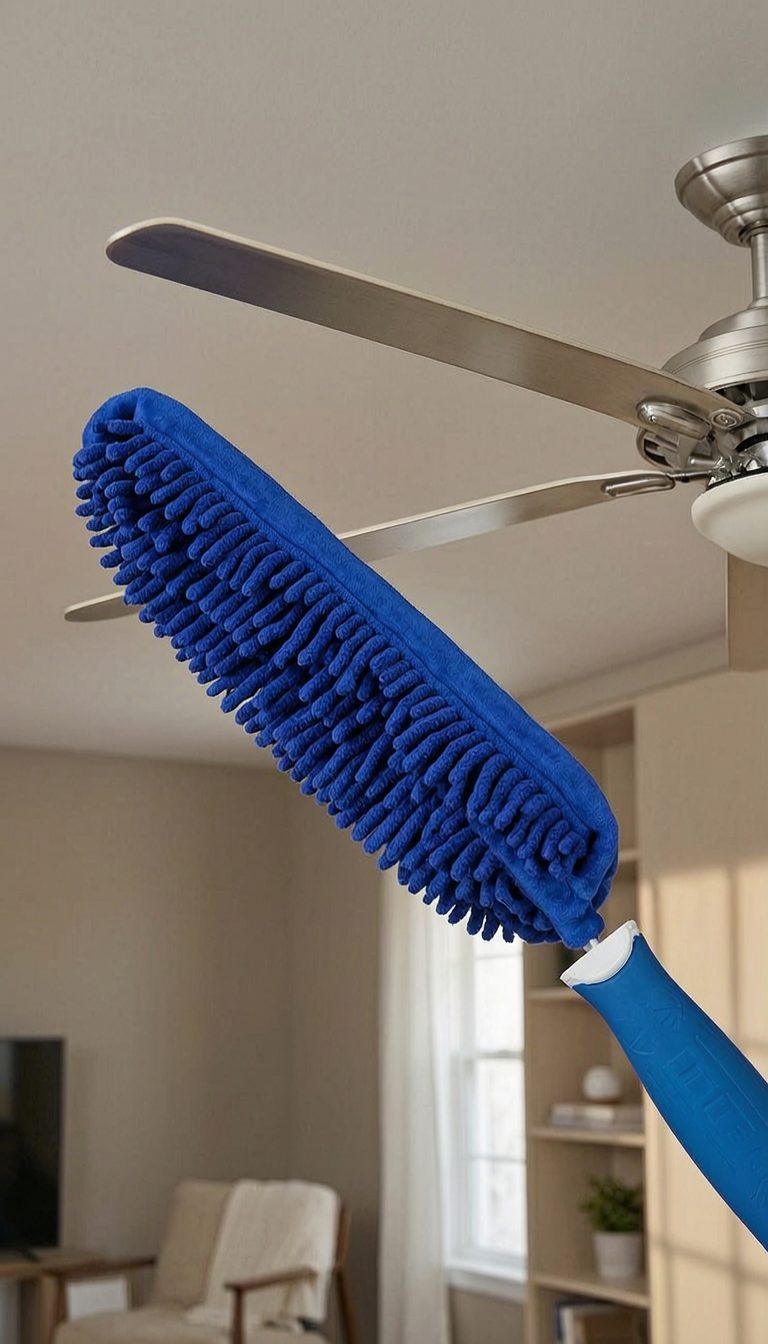 Unger Microfiber Ceiling Fan Duster vertical use scene